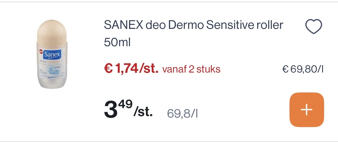 Sanex deo roller 50 ml