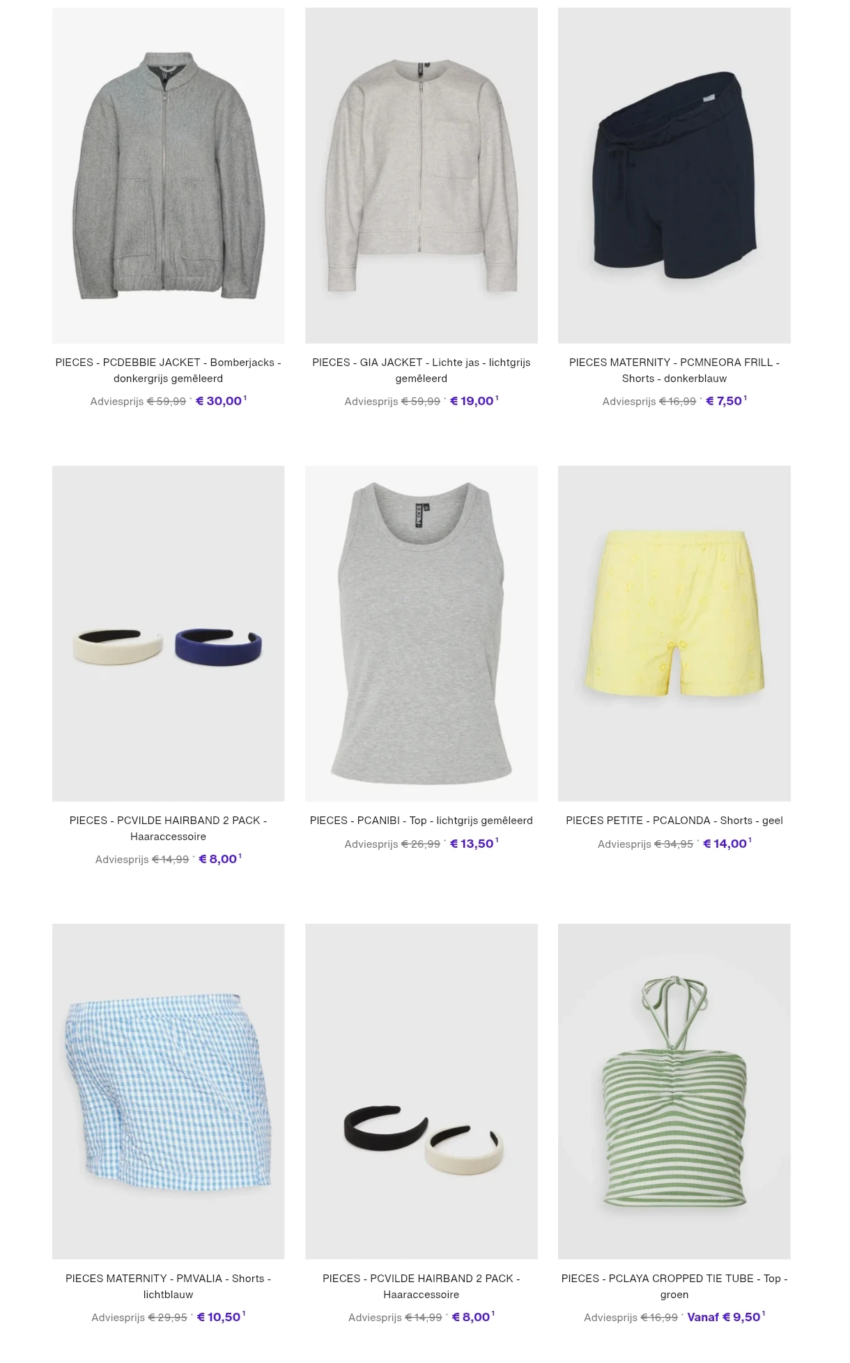 Pieces kleding en accessoires