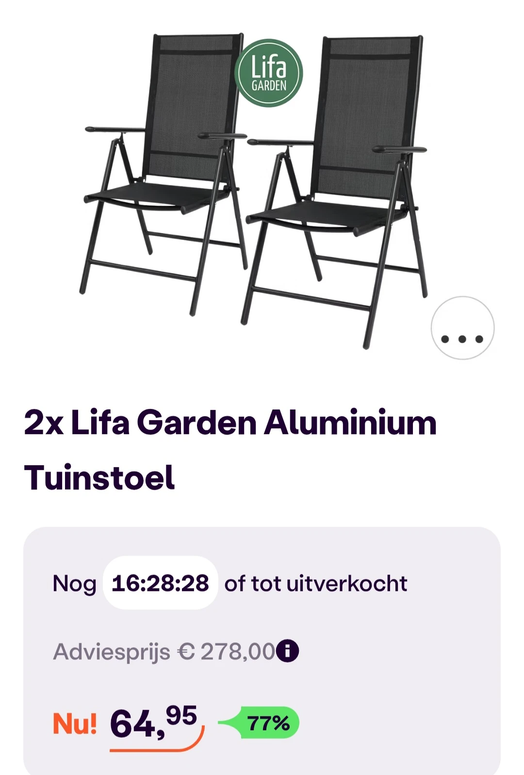 2x Lifa Garden Aluminium Tuinstoel -77% bij ibood.com
