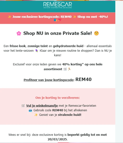 40% korting bij Remescar