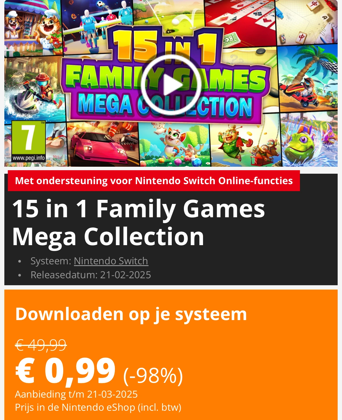 15 in 1 Family Games switch