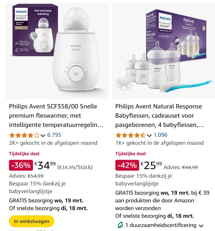 tot -50% op Philips Avent bij Amazon 🇩🇪 👶