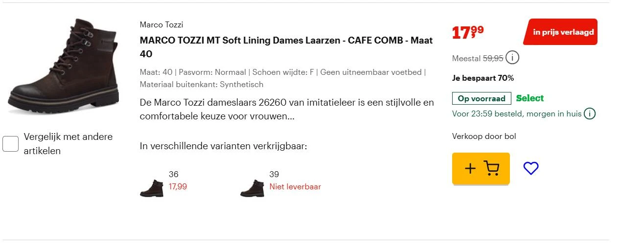 Boots vanaf 17,99 euro :)