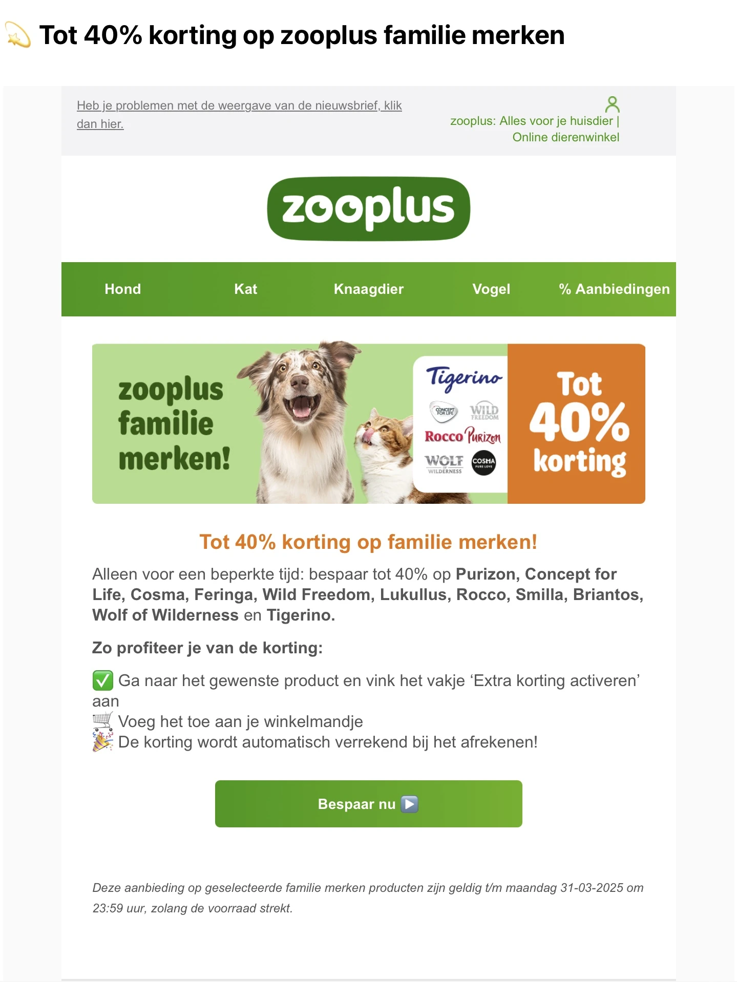 Zooplus honden/katten