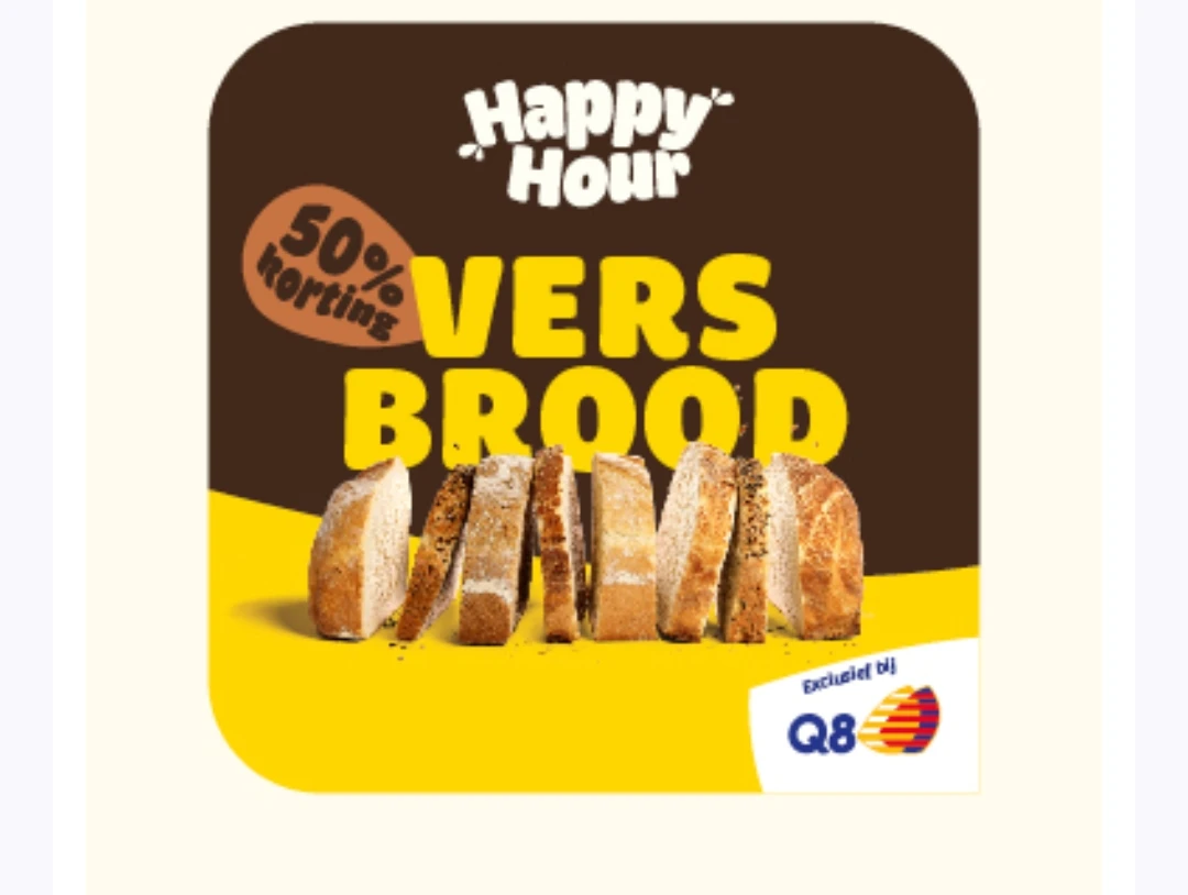 50% korting op brood bij Q8