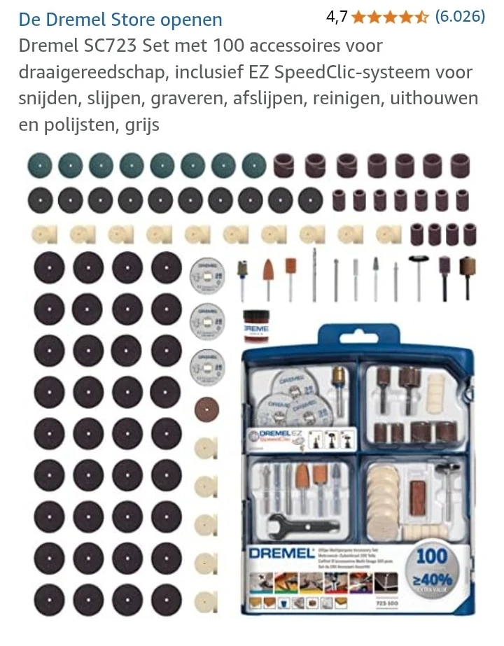 Dremel SC723 Set met 100 accessoires voor draaigereedschap