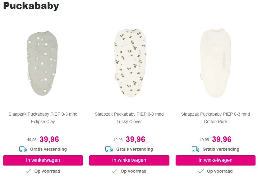 -20% op Puckababy bij Van Asten Babysuperstore