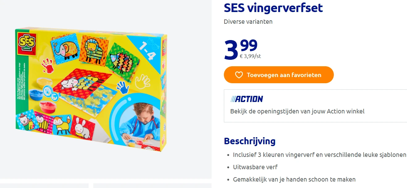 SES vingerverfset 👇 €3,99 bij Action