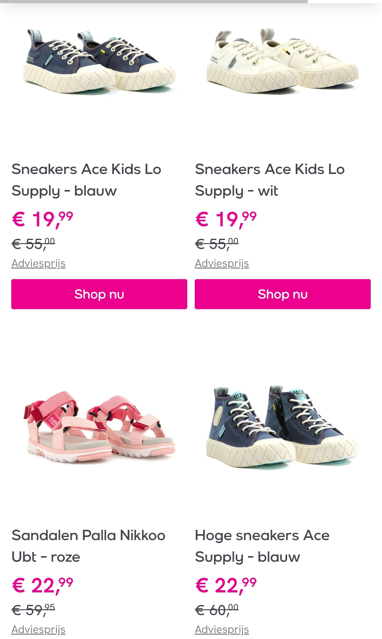 Palladium schoenen en kleding aan mooie korting!