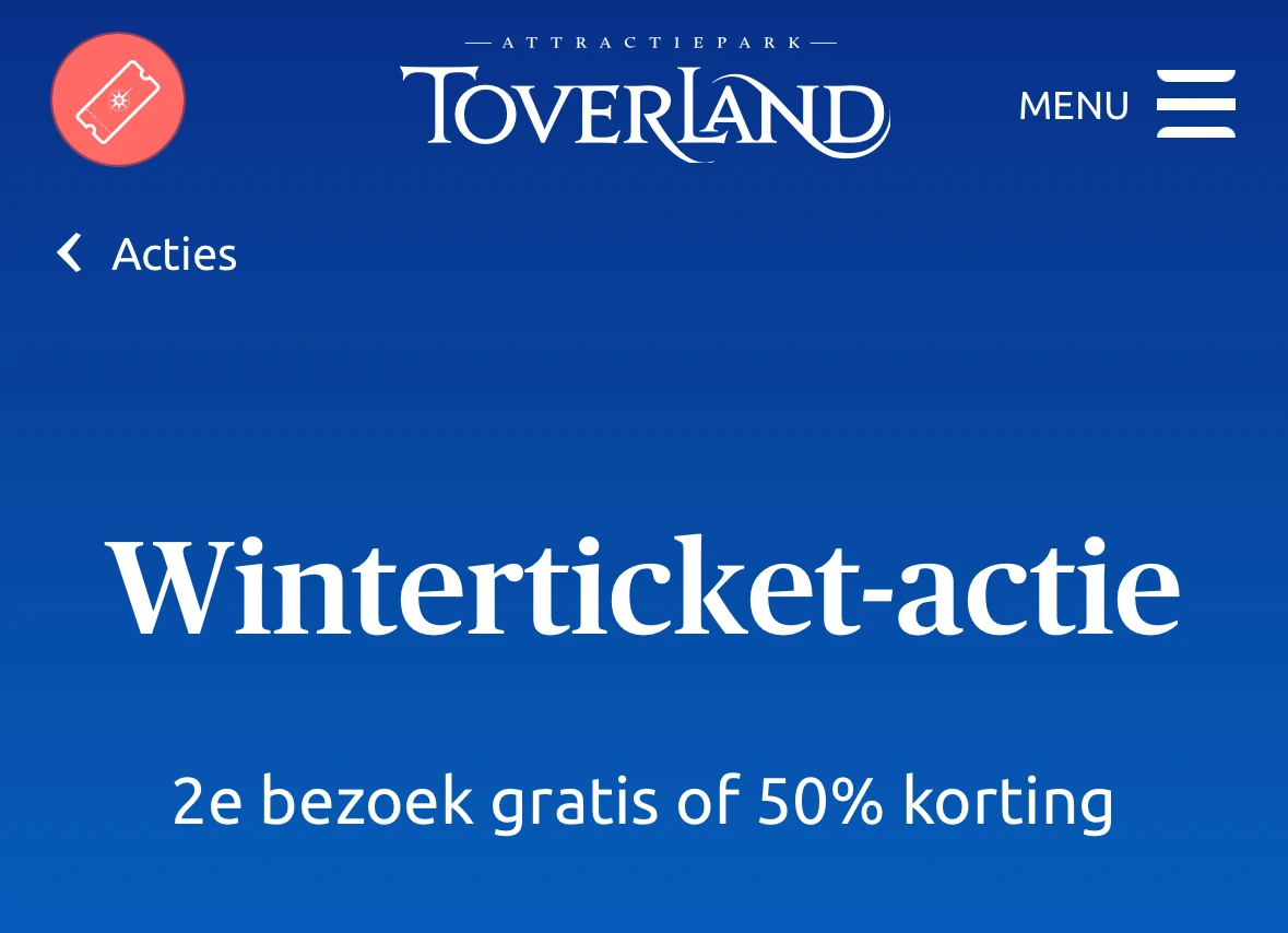 Winterticket actie toverland