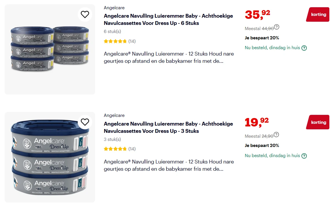 -20% op navulcassettes 👶 Angelcare luieremmer Dress Up
