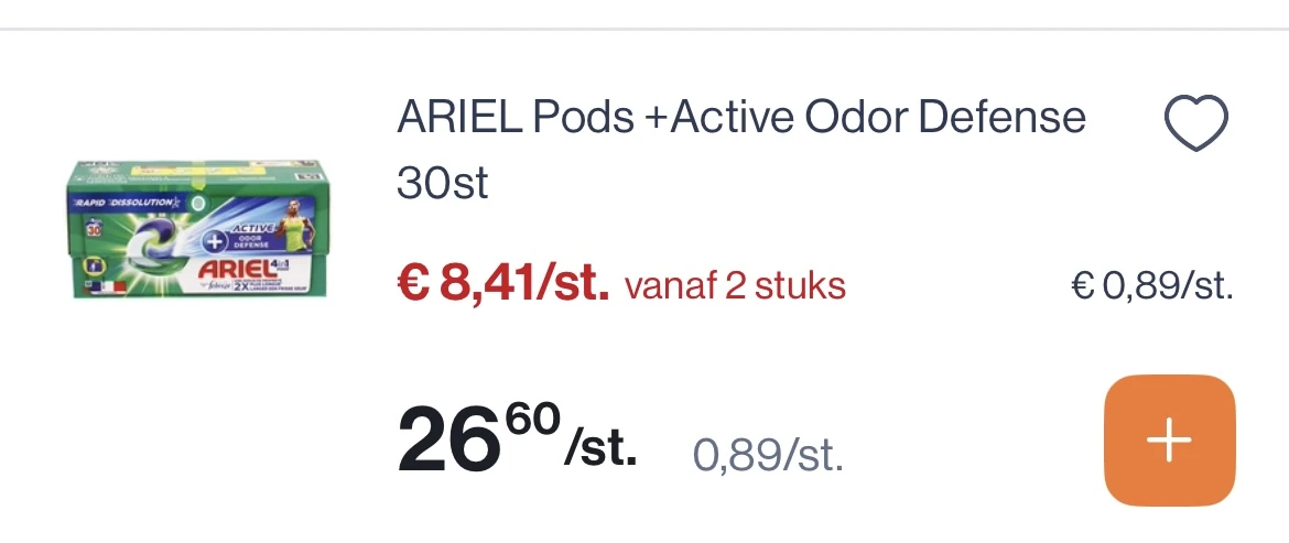 Ariel pods+ active odor defense 30 st
