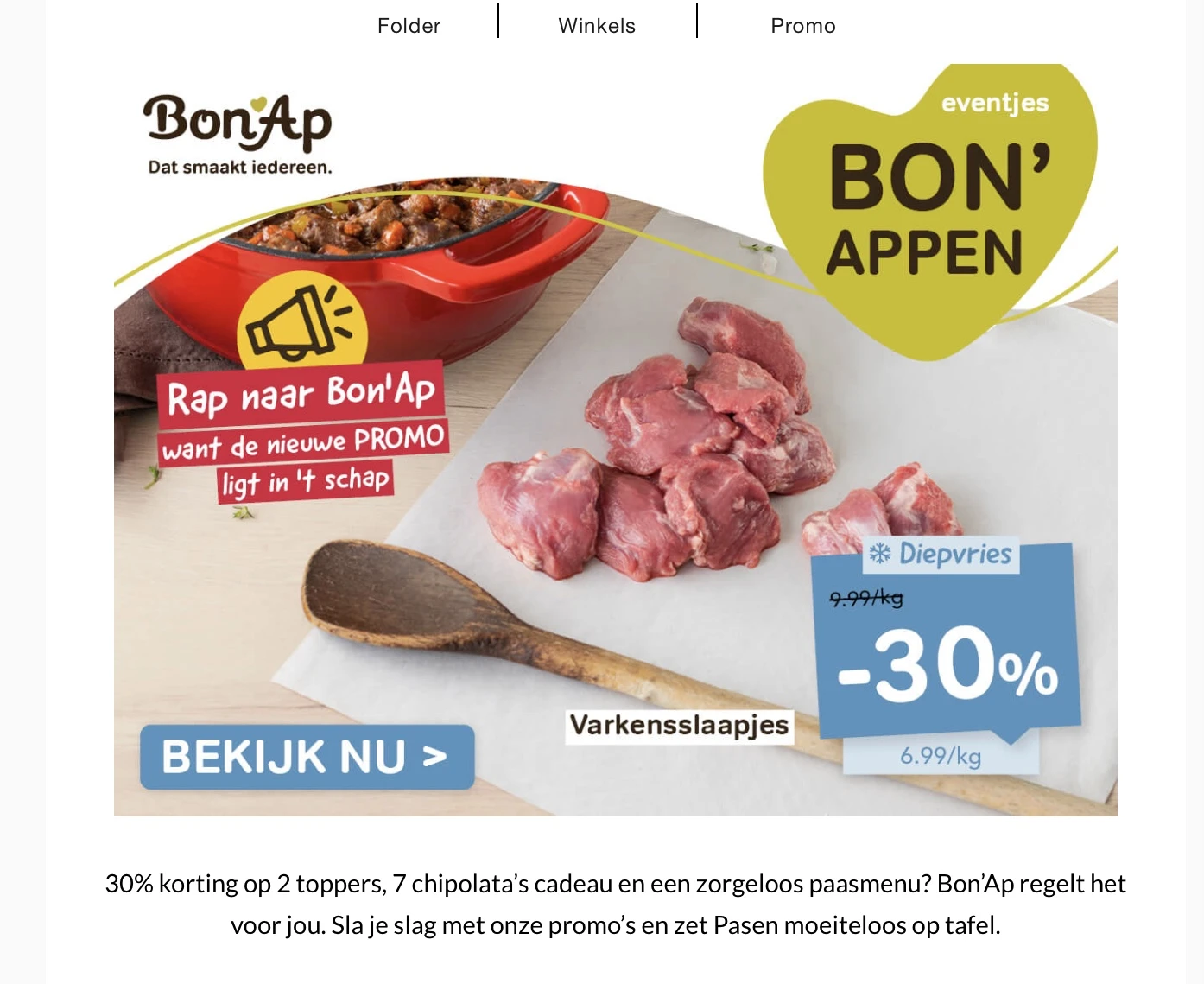 Bon’Ap gratis chipolata's b.a.v. €15 met bon