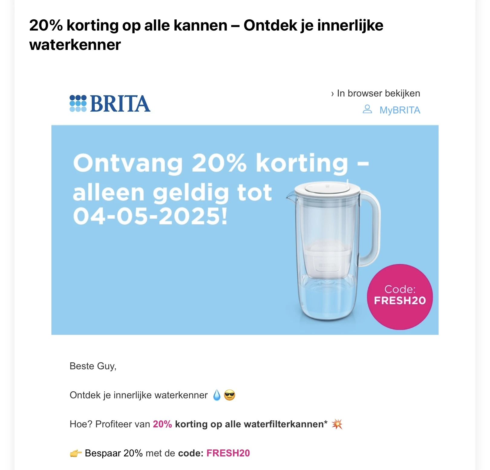 Brita waterkannen