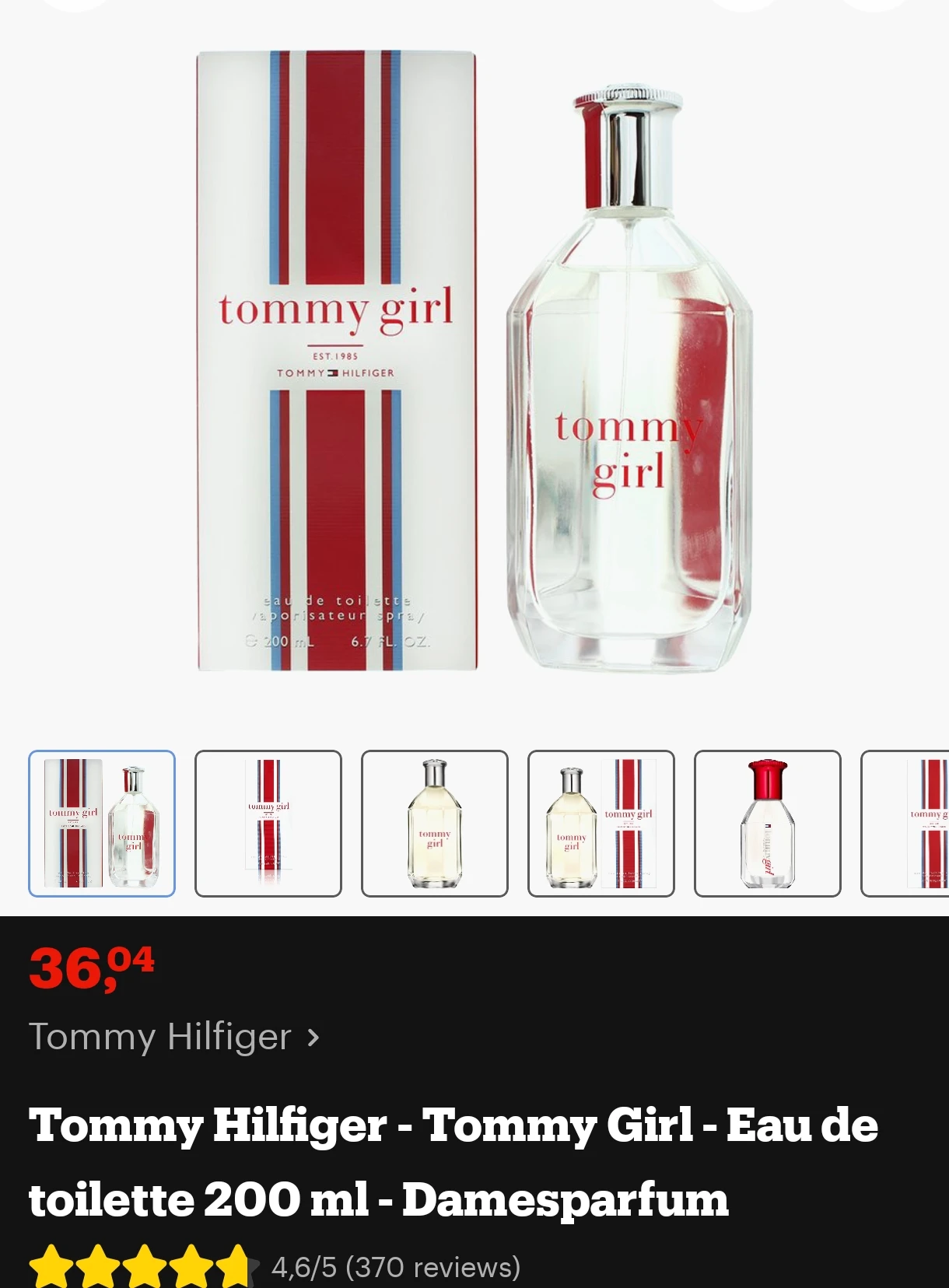 Tommy Hilfiger eau de parfum 200ml voor 36,04€