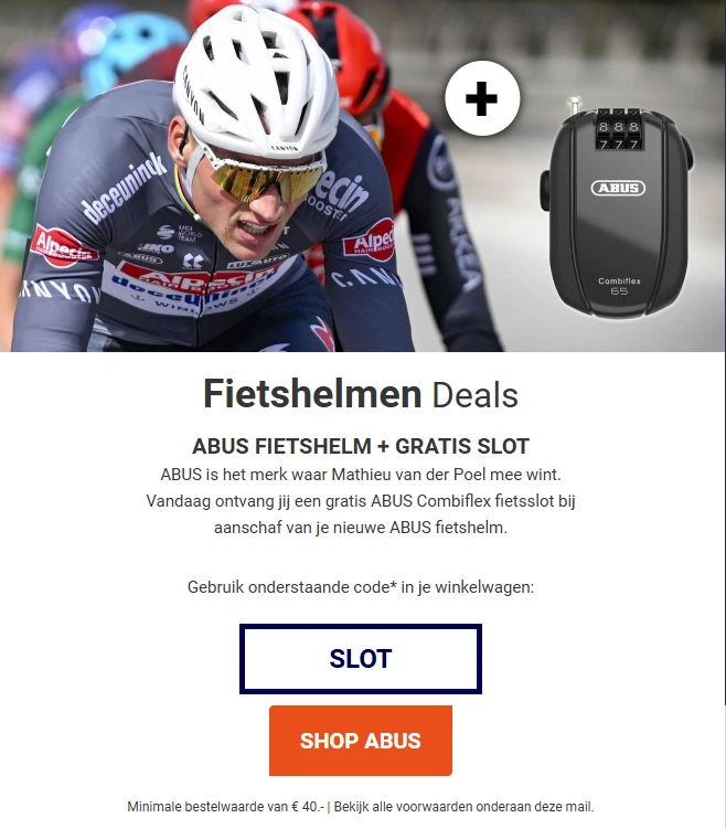 GRATIS Abus Combiflex fietsslot bij aankoop Abus fietshelm