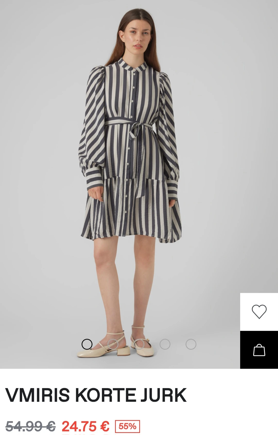 Vero moda korte jurk grijs /pumice stone -55% op veromoda.com