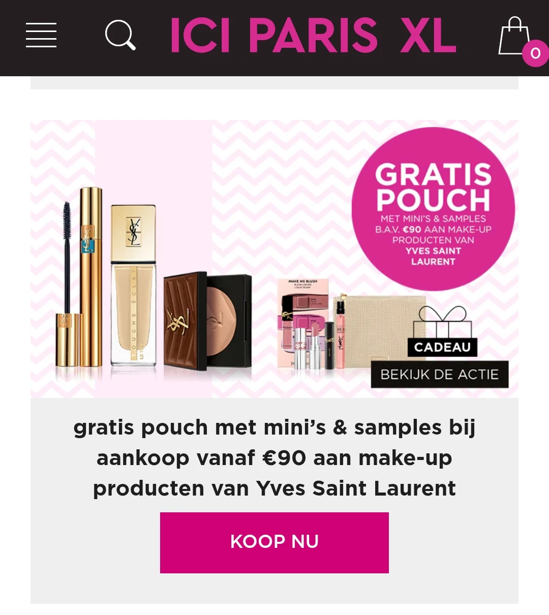 Liefhebbers van Yves Saint Laurent? Koop nu bij ICI Paris XL