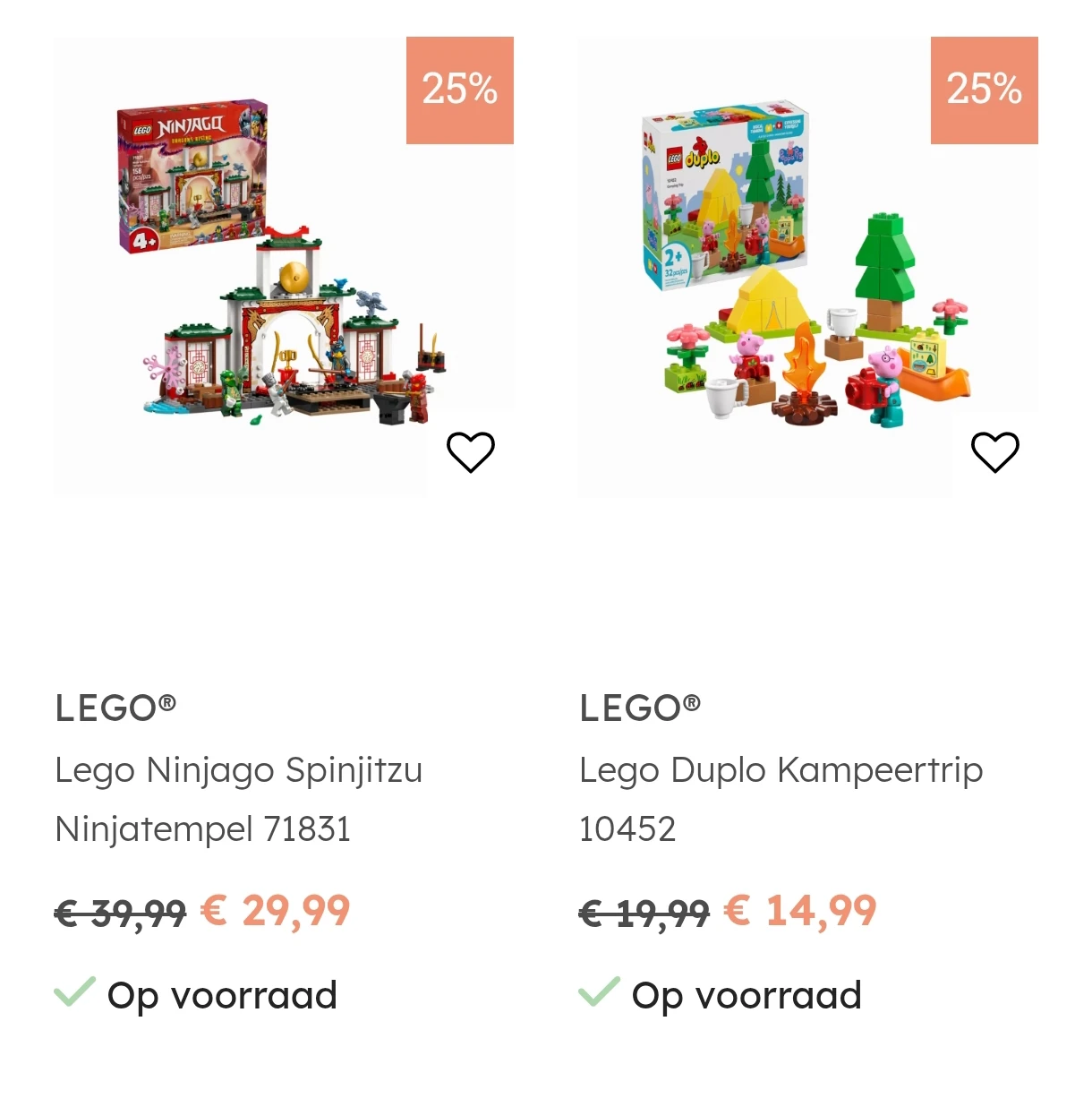 25% korting op Lego bij multi bazar