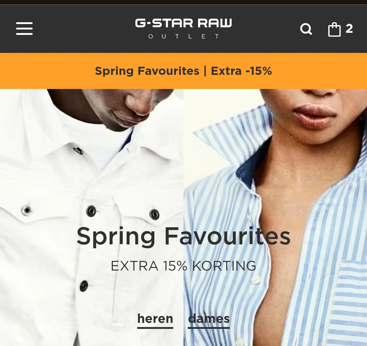 15% extra korting bij G-Star outlet
