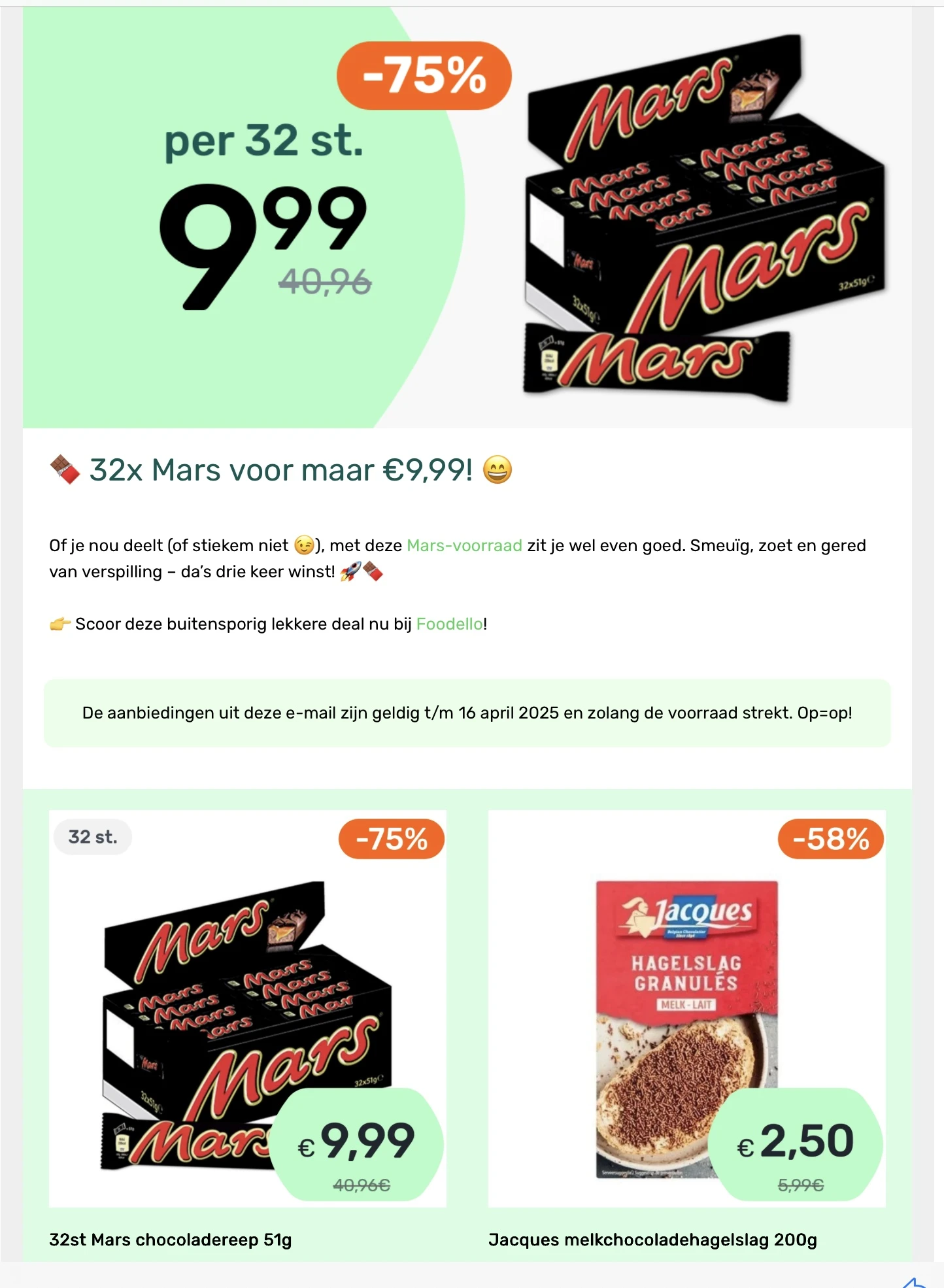 Mars repen bij Foodello
