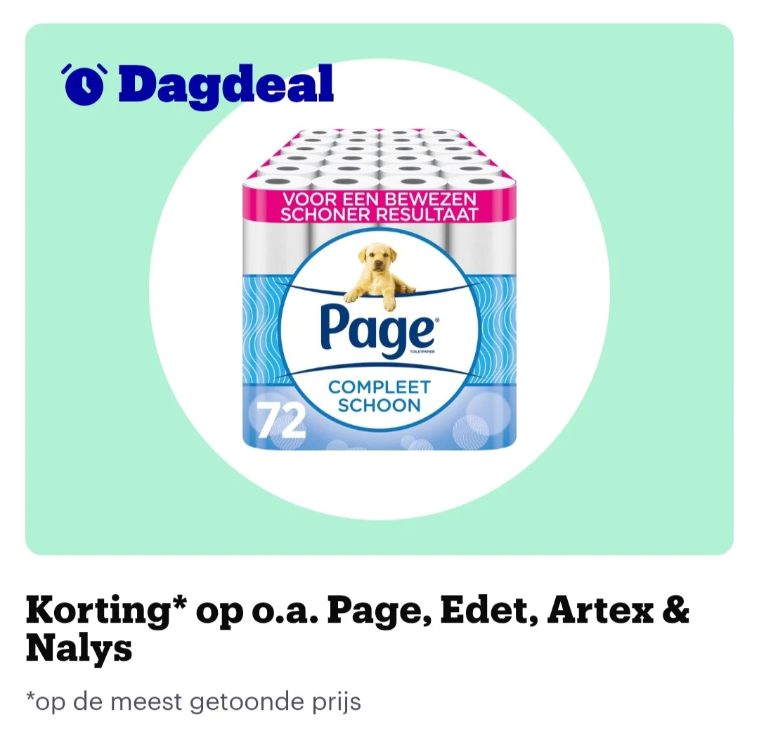 Dagdeal: Korting op huishoudpapier van o.a. Page, Nalys en Edet bij bol.com