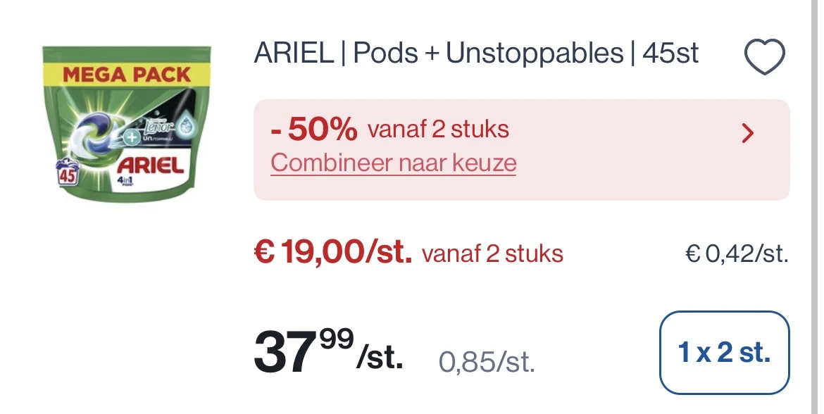 Ariel pods + unstoppables 45 st -50%