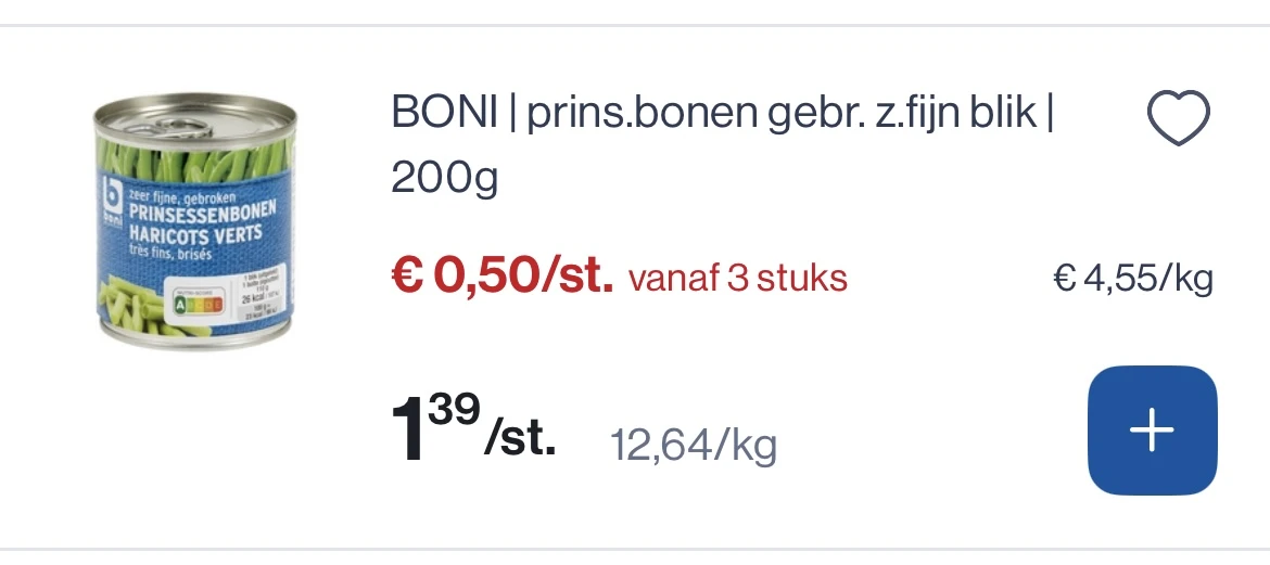 Boni prinsessen bonen zeer fijn blik 200 gram