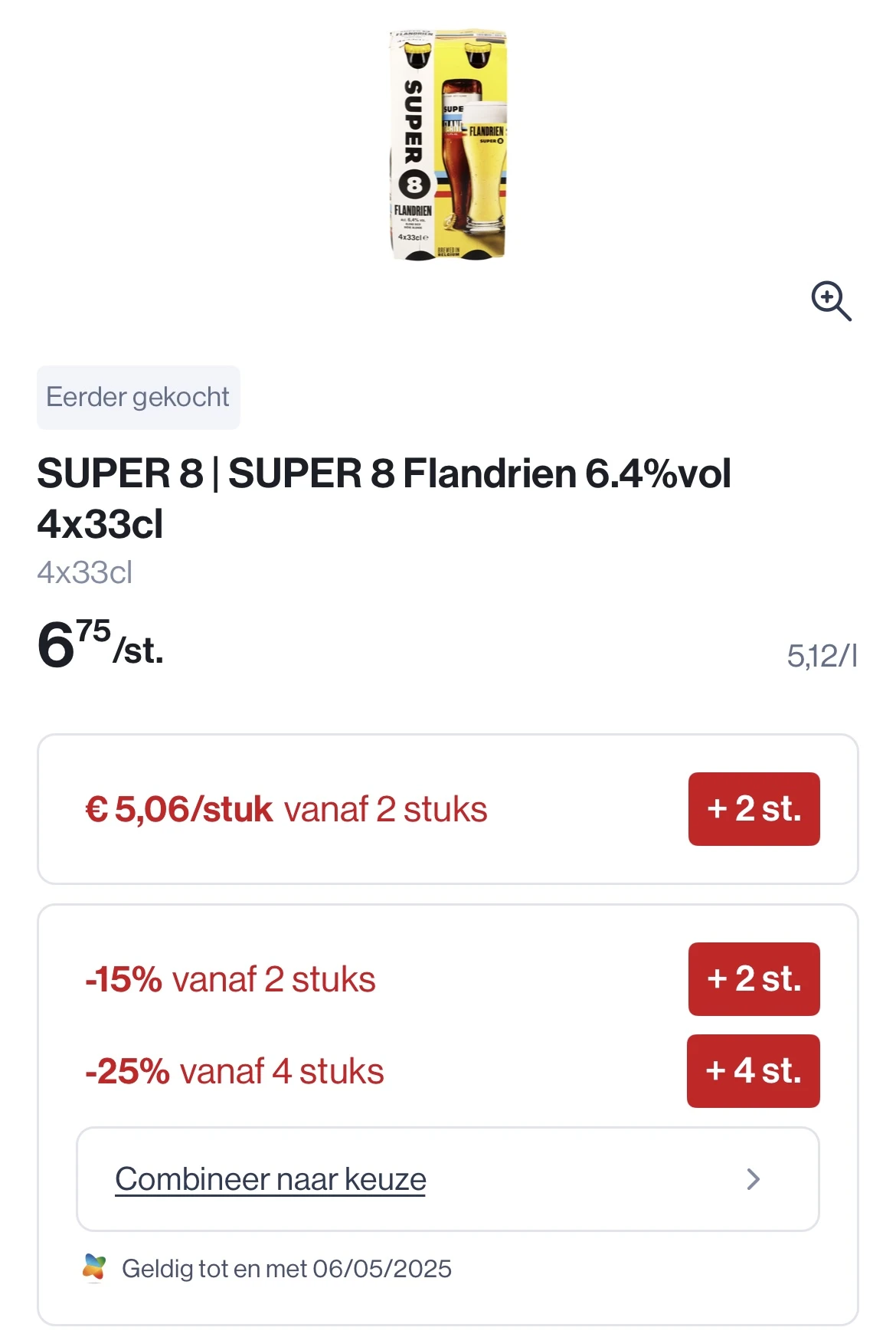 Super8 bier goedkoper op Collect en go vanaf woe 23/4