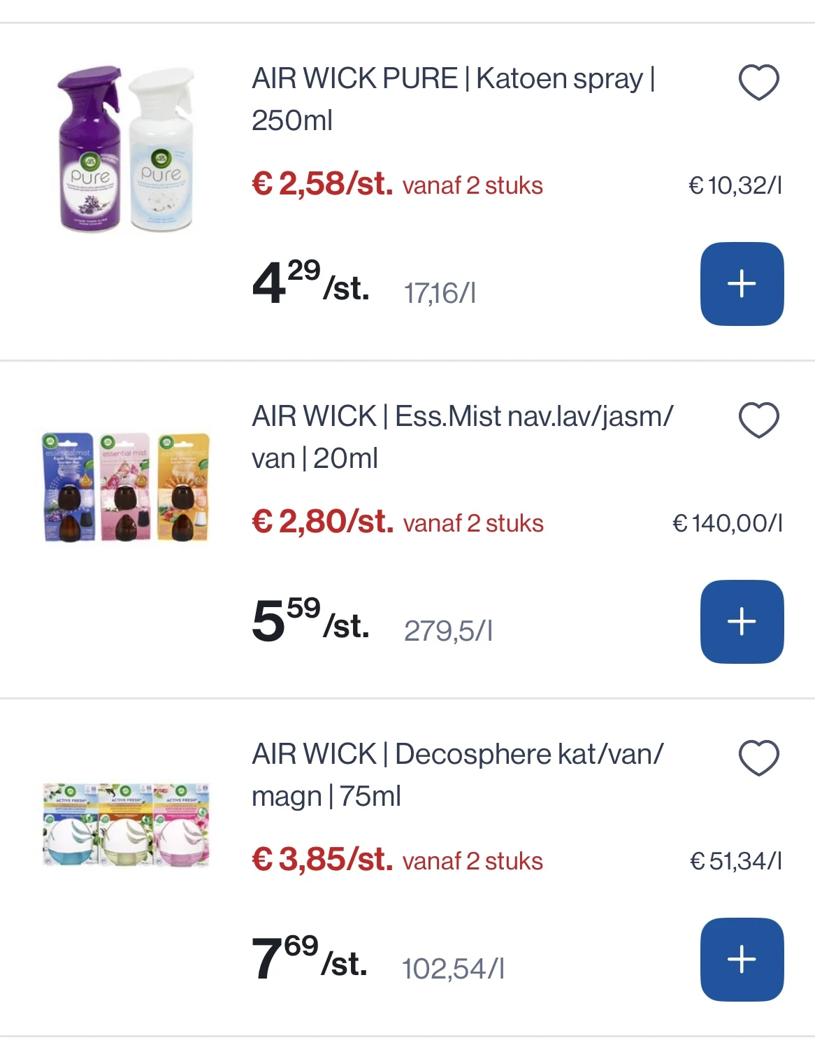 Verschillende Airwick producten -50%