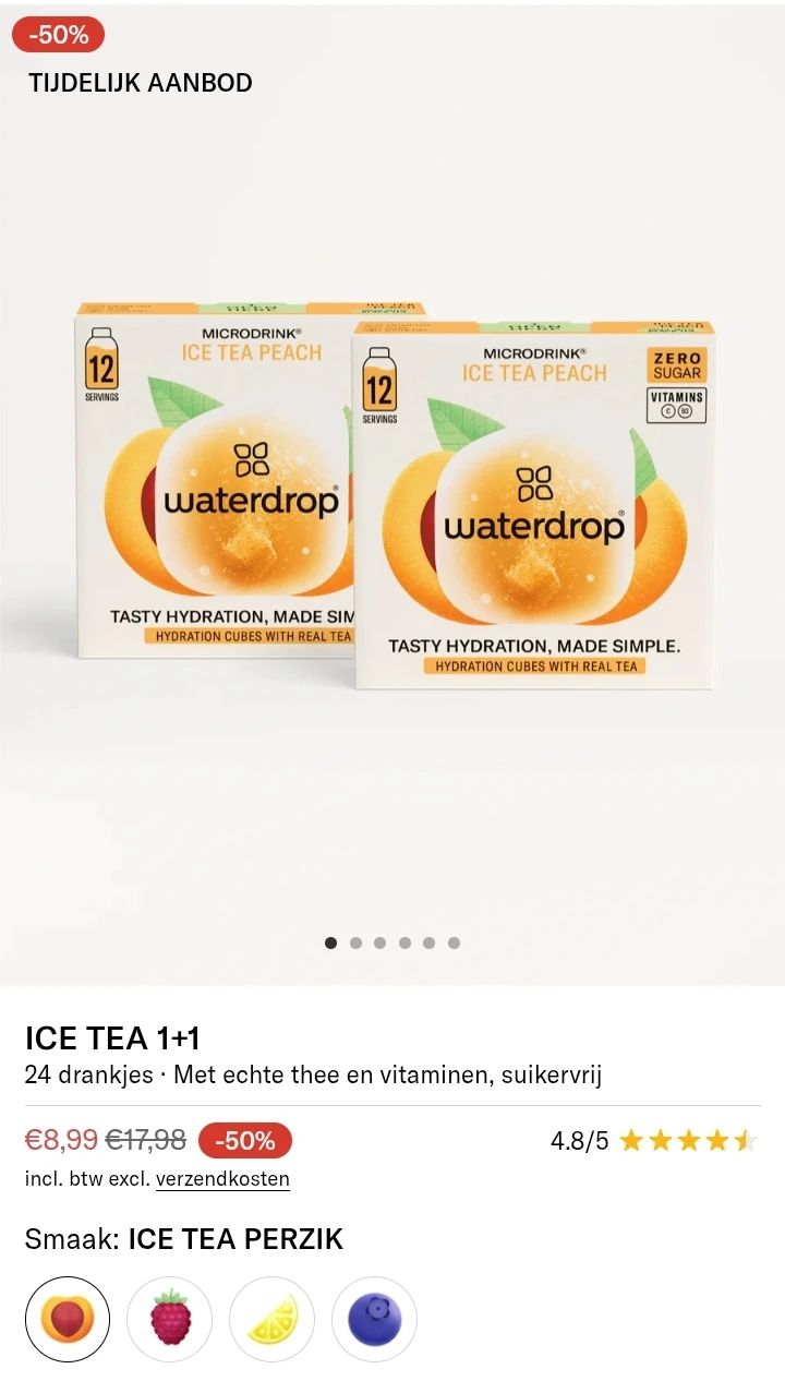 Waterdrop 1+1 op Ice tea, Microdrink en Microenergy