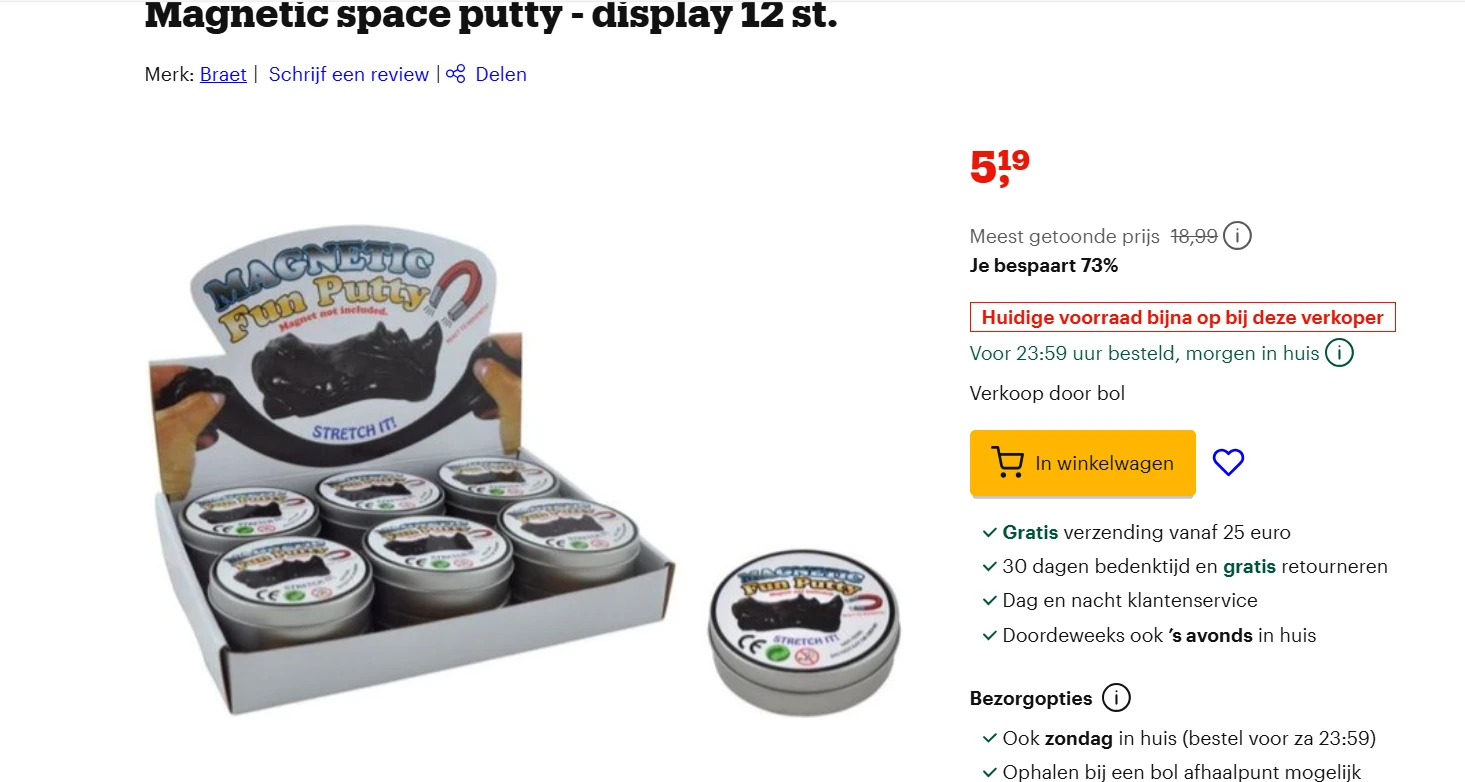 magneet slijm bij bol