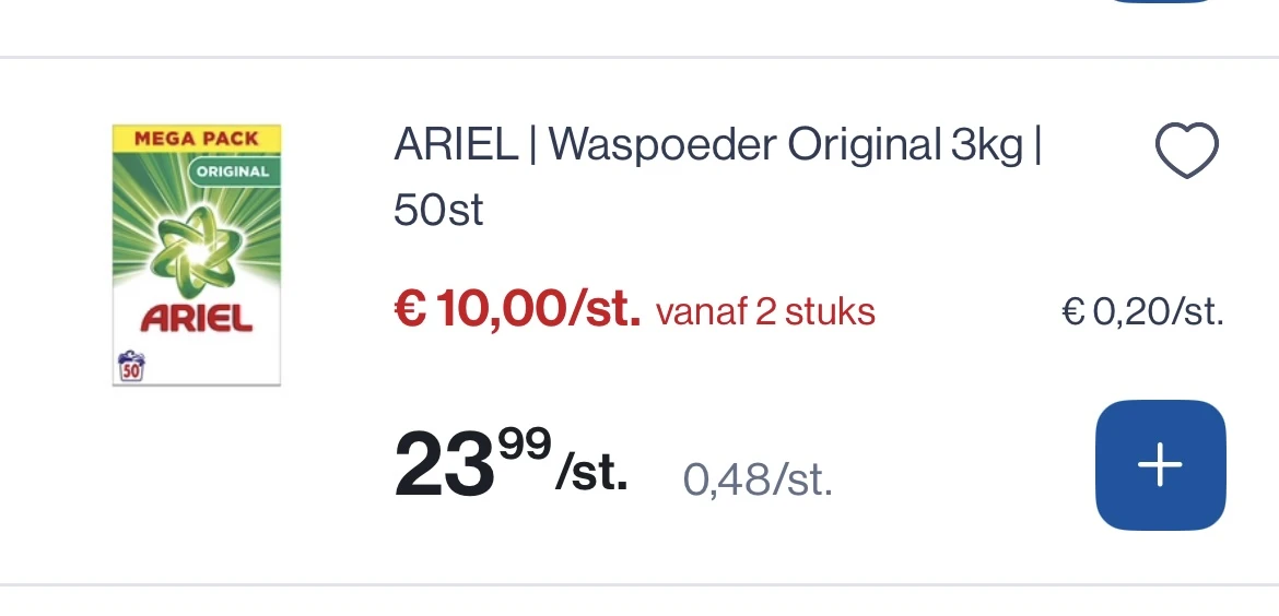 Ariel waspoeder original 3 kg -58%