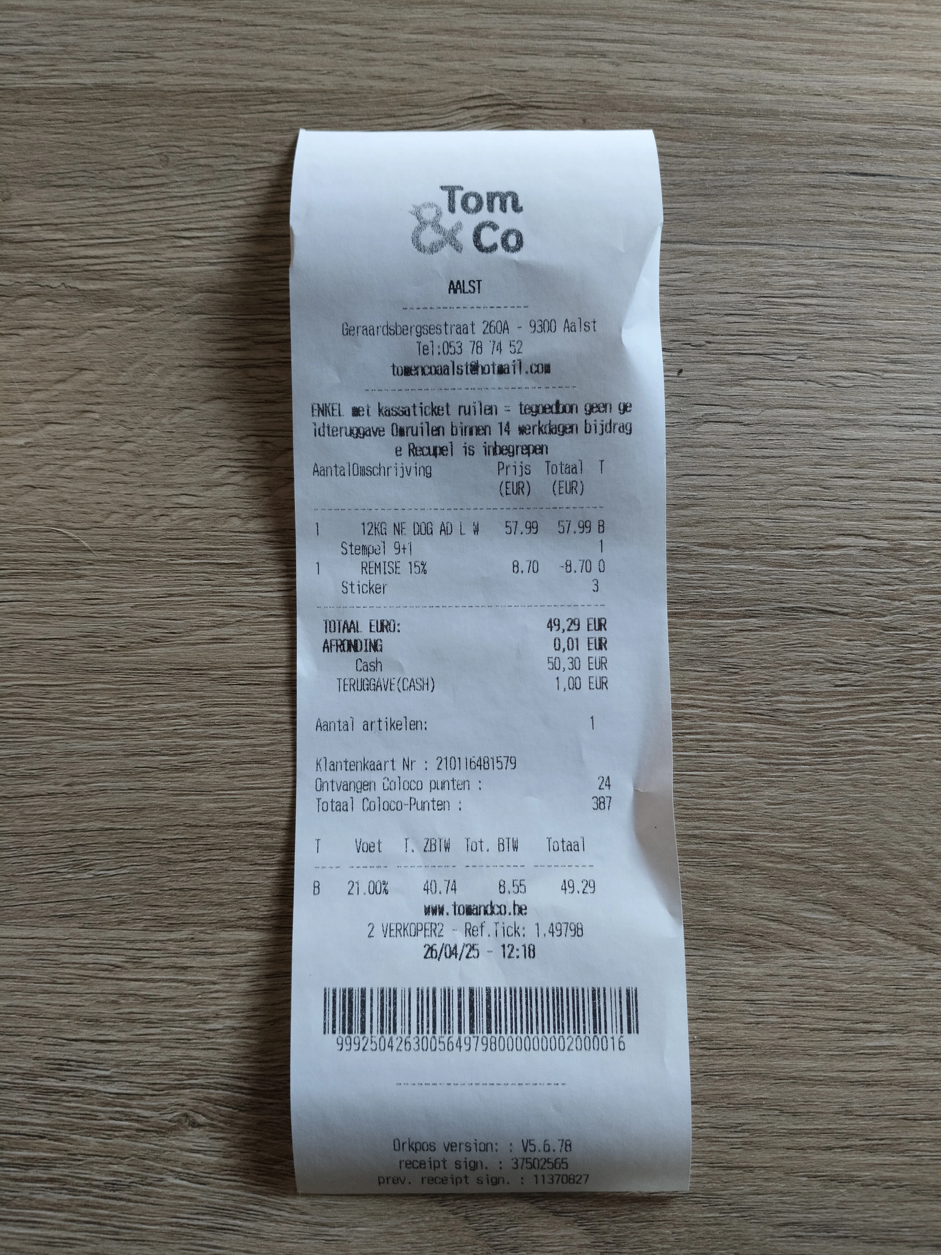 Tom en Co 15%
