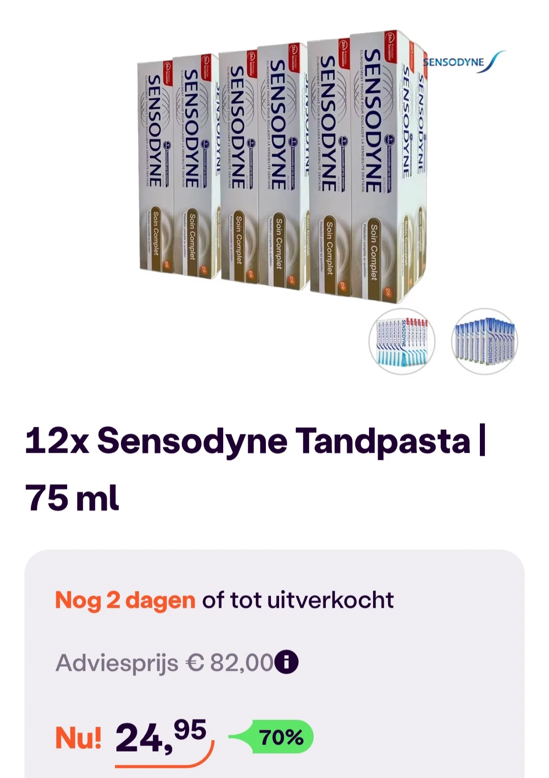 12x sensodyne tandpasta 75 ml -70% bij ibood.com