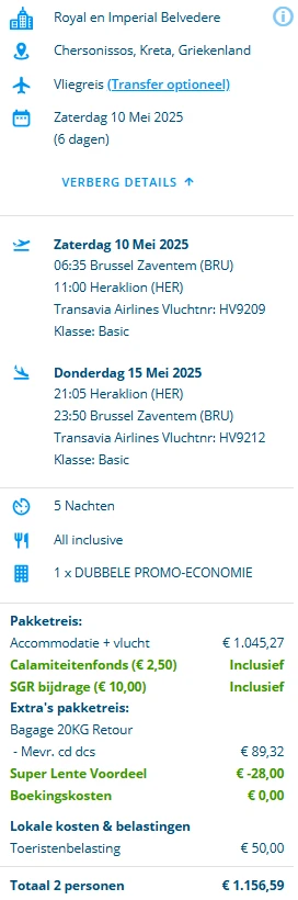 6 dagen all-in Kreta mét vlucht en bagage voor € 553,30 p.p. 🏖️