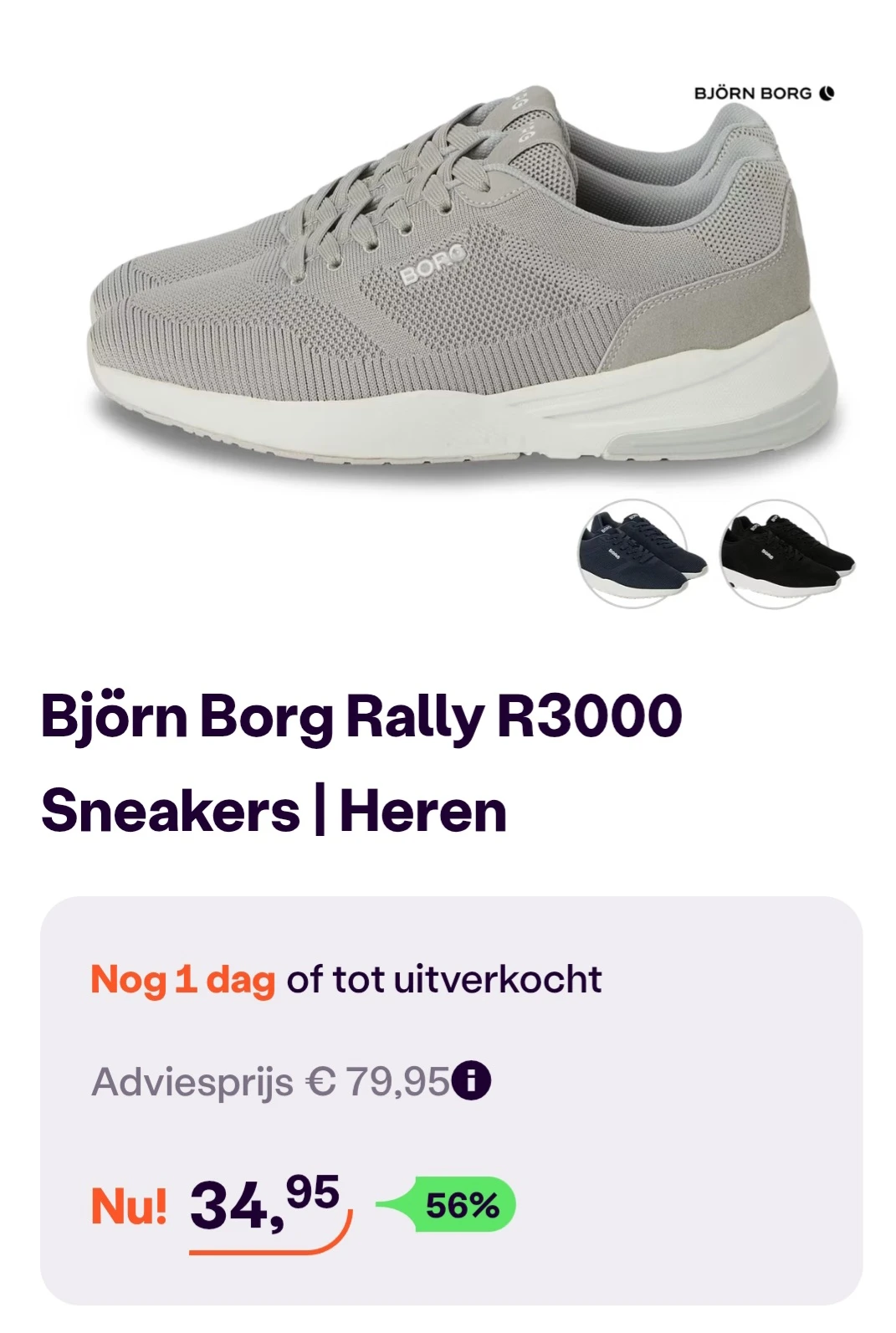 Björn Borg Rally R3000 heren sneakers -56% bij ibood.com
