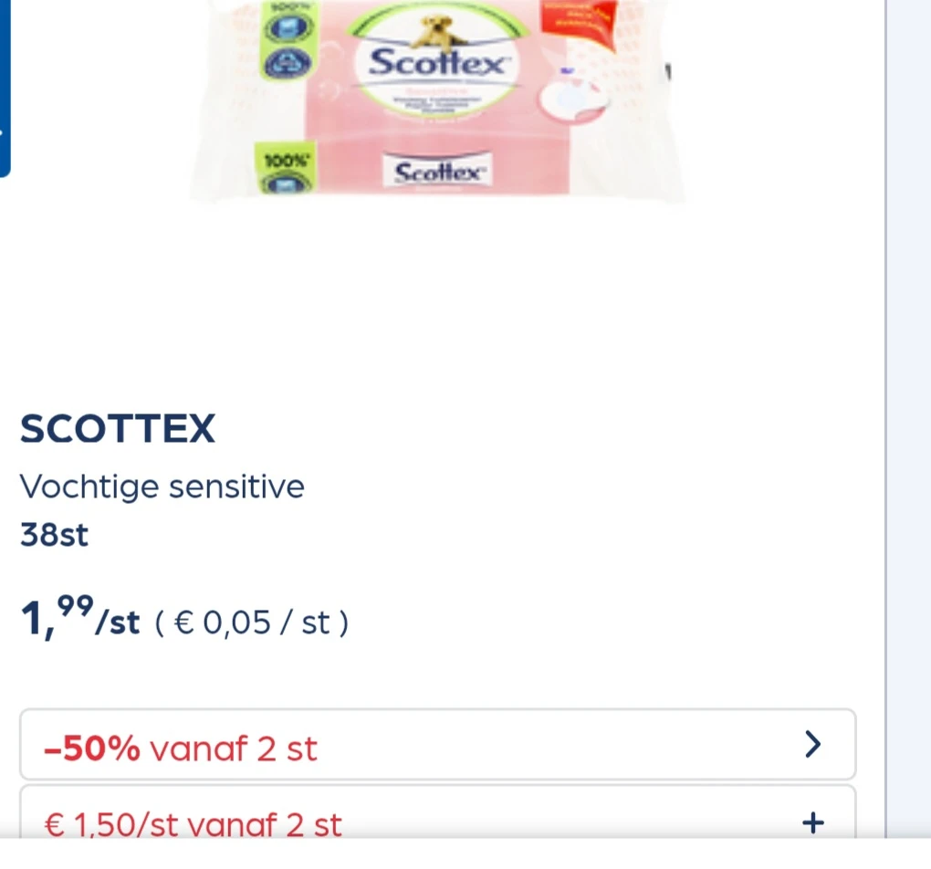 Scottex vochtige doekjes -50% extra