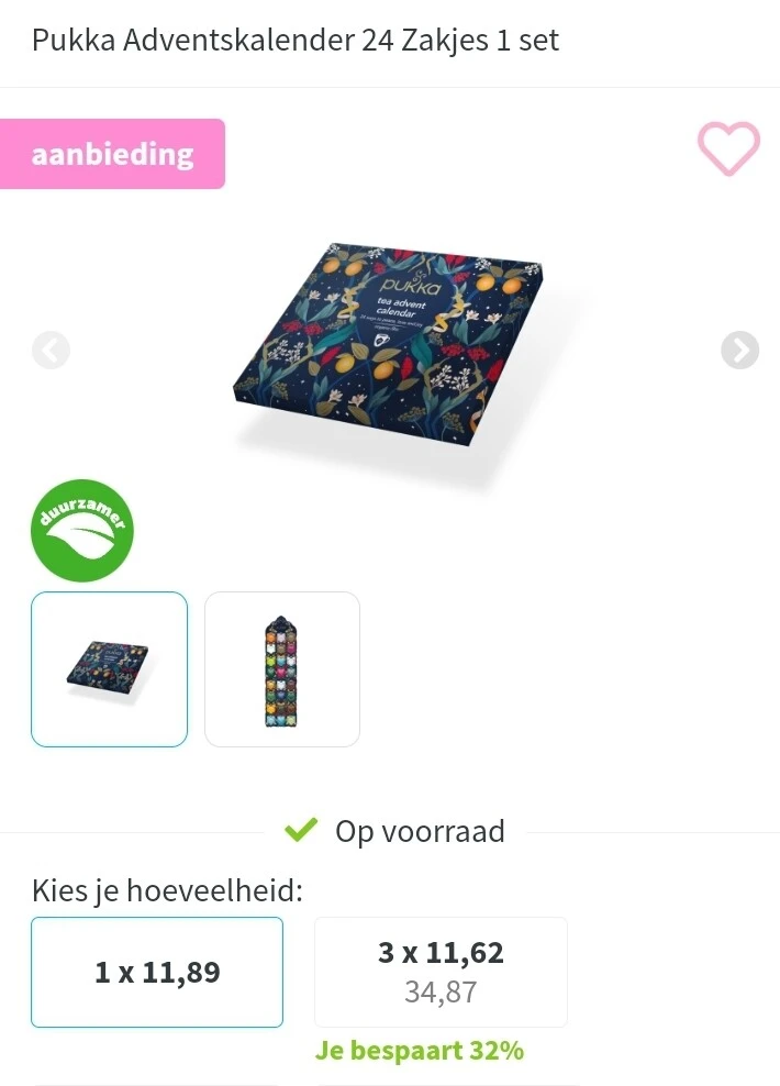 Pukka advebtskalender €11,89