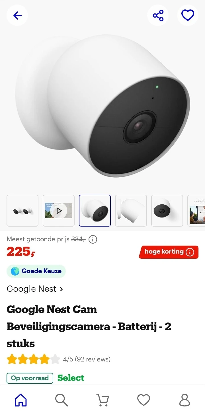 Google nest cam voor binnen en buiten 2 stuks