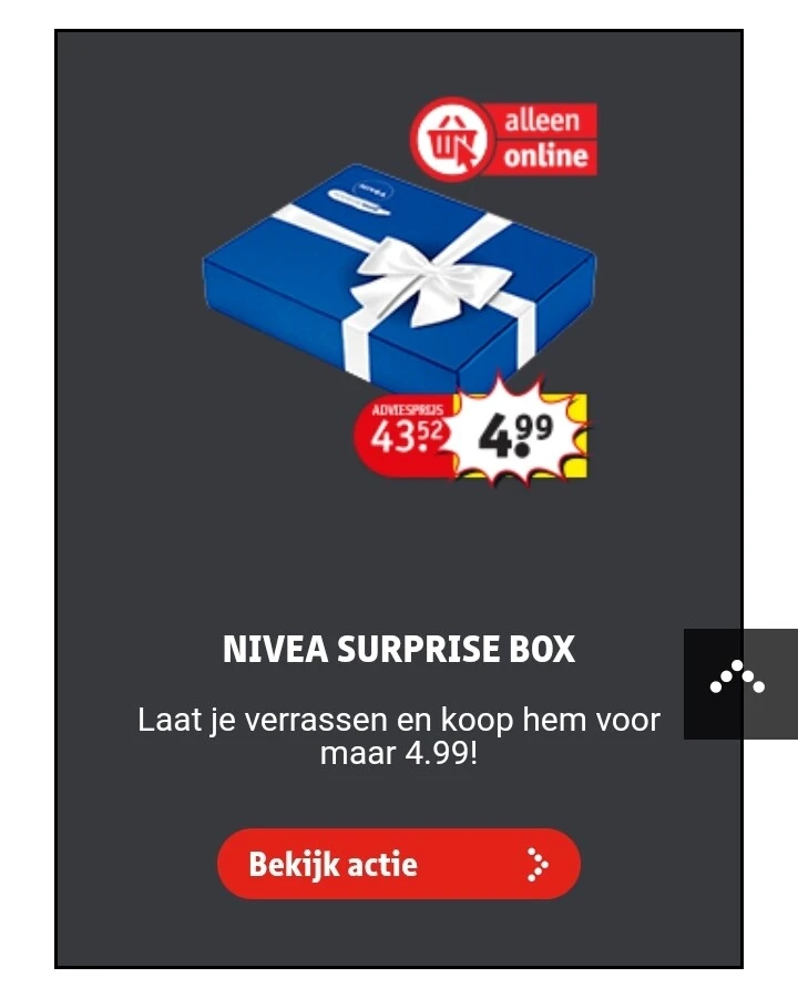 Nivea Surprise Box enkel online op kruidvat.be voor €4,99