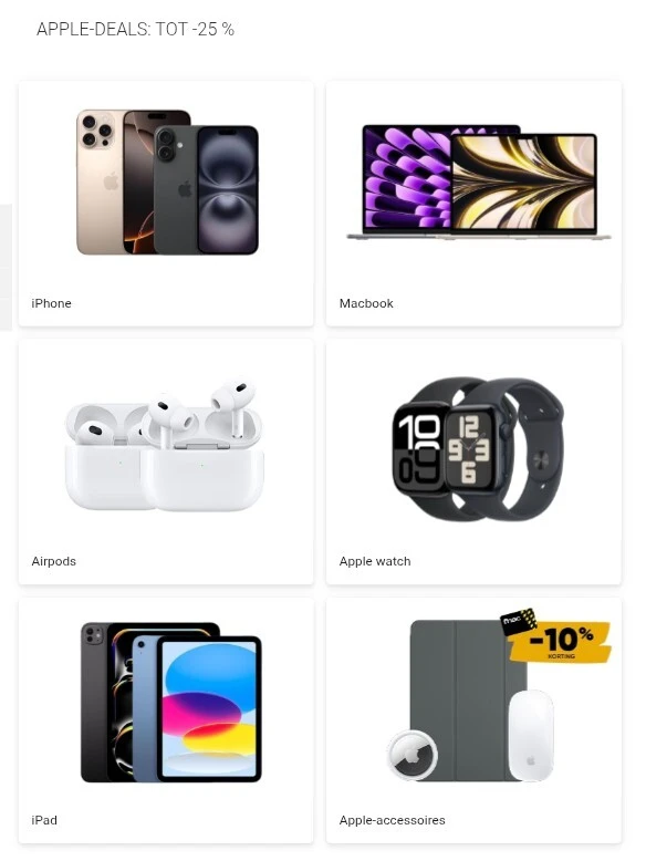 Apple Deals bij Fnac: tot 25% korting op veel Apple artikelen