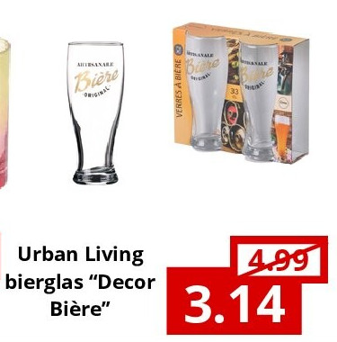 Urban Living bierglas “Decor Bière”