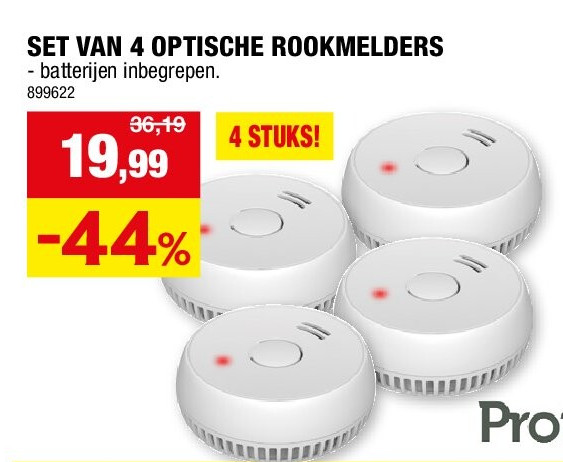SET VAN 4 OPTISCHE ROOKMELDERS