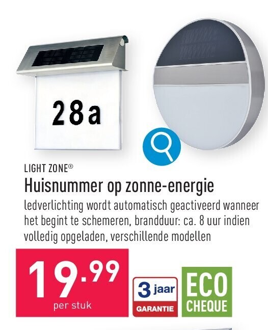 Huisnummer op zonne-energie