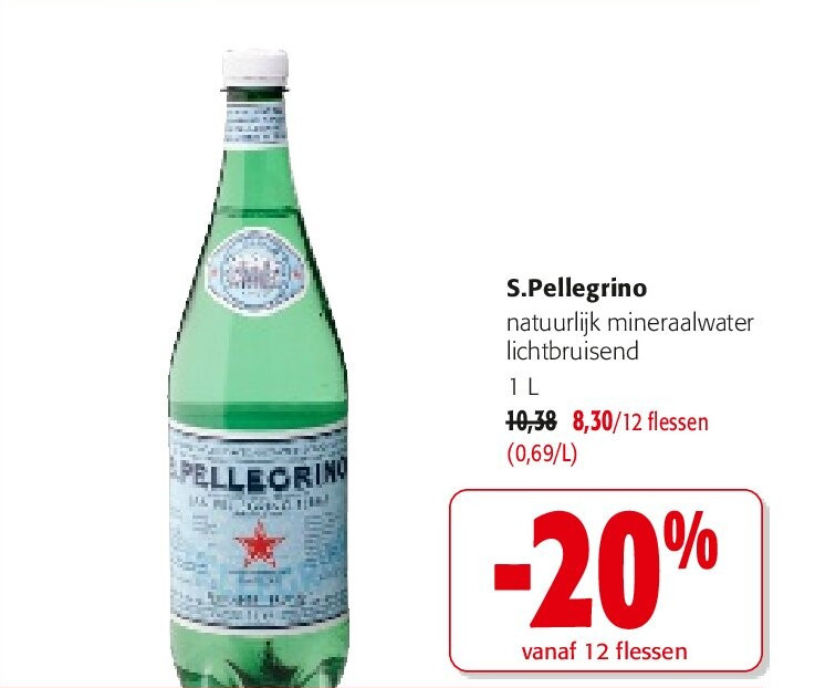 S.Pellegrino natuurlijk mineraalwater lichtbruisend 1 L