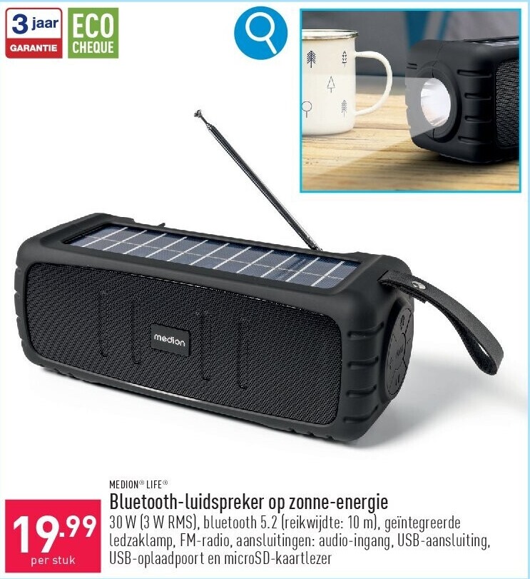 Bluetooth-luidspreker op zonne-energie