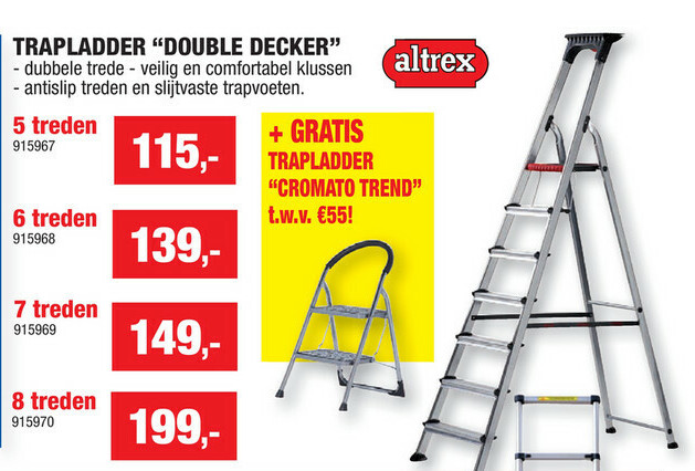 TRAPLADDER "DOUBLE DECKER" 5 treden
