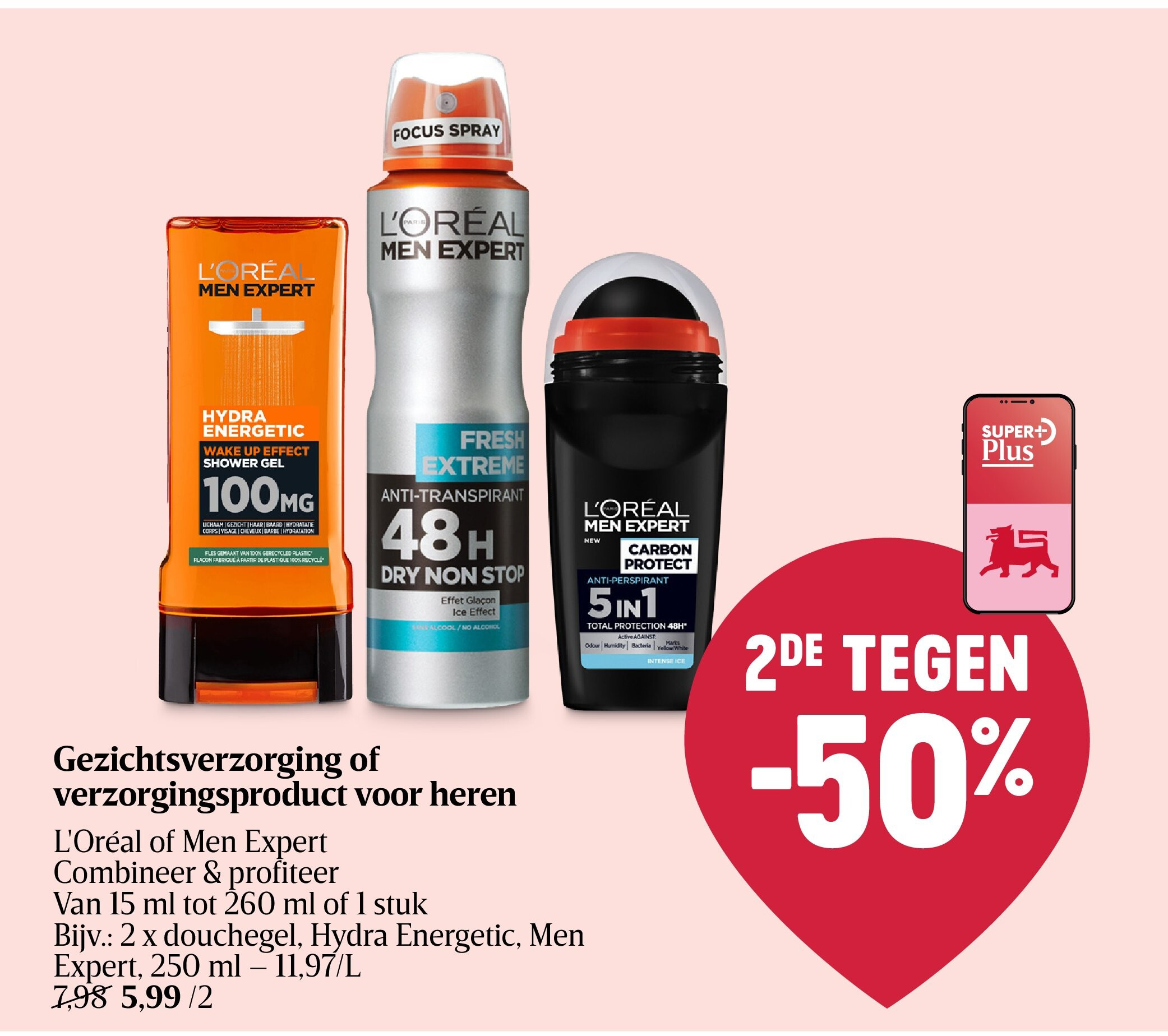 Gezichtsverzorging of verzorgingsproduct voor heren