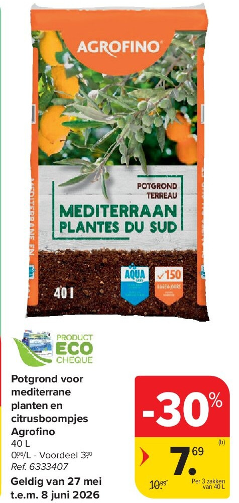 Potgrond voor mediterrane planten en citrusboompjes Agrofi no